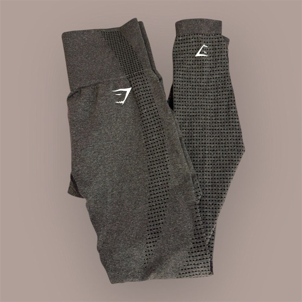 Gymshark Vital Seamless Leggings - Black Marl | Size Small
